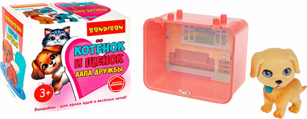 Изображение товара Игрушка детская Bondibon Котёнок и щенок, лапа дружбы ВВ6632
