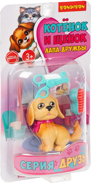 Изображение товара Игрушка детская Bondibon Котёнок и щенок, лапа дружбы ВВ6634