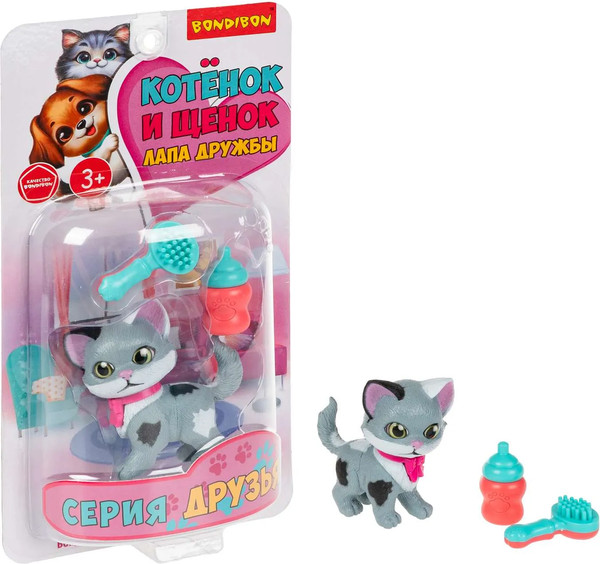 Изображение товара Игрушка детская Bondibon Котёнок и щенок, лапа дружбы ВВ6636