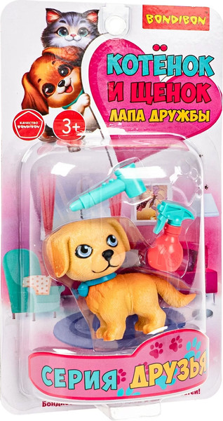 Изображение товара Игрушка детская Bondibon Котёнок и щенок, лапа дружбы ВВ6638