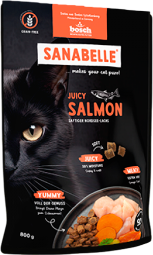Изображение товара Полувлажный корм для кошек Bosch Petfood Sanabelle Juicy с лососем (250г)