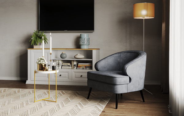 Изображение товара Кресло мягкое Олмеко Марсель (велюр Олимпия 068 графит)