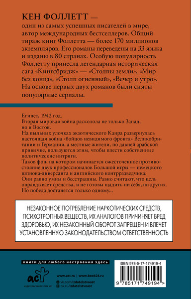Изображение товара Книга АСТ Ключ к Ребекке, мягкая обложка (Фоллетт Кен)
