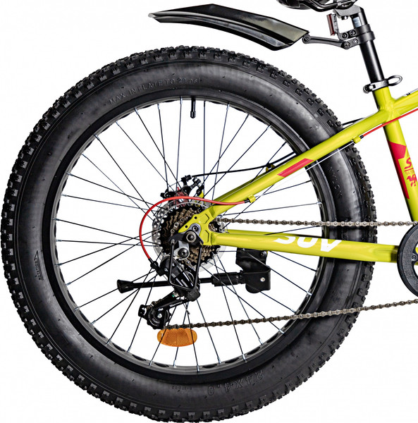 Изображение товара Детский велосипед Novatrack Fatbike 24 / 24AHD.SUV.13GN4 (зеленый, разобранный, в коробке)