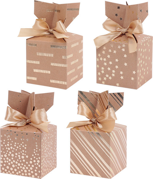 Изображение товара Набор коробок подарочных Darvish 7x7x7 см / DV-14643 (2 шт, крафт ассорти)