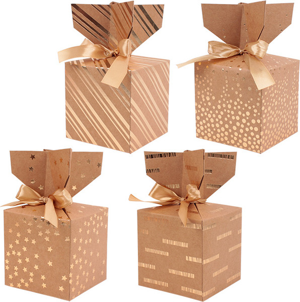 Изображение товара Набор коробок подарочных Darvish 10x10x10 см / DV-14642 (2 шт, крафт ассорти)