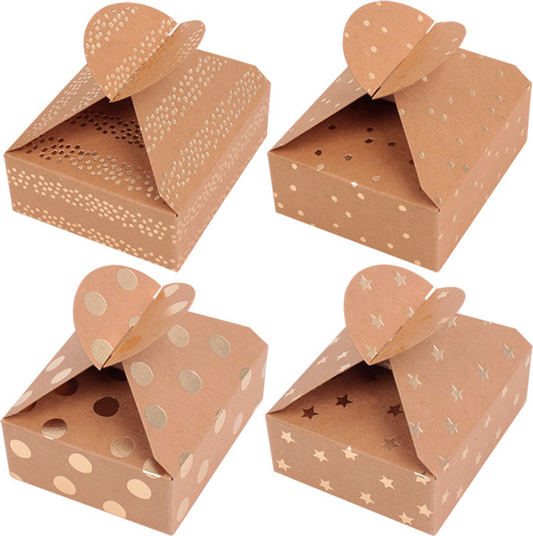 Изображение товара Набор коробок подарочных Darvish 6x7.5x2.5 см / DV-14650-2 (4 шт, крафт золото)