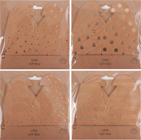 Изображение товара Набор коробок подарочных Darvish 6x7.5x2.5 см / DV-14650-2 (4 шт, крафт золото)