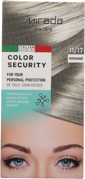 Изображение товара Крем-краска для волос Mirada Color security тон 11/17 Пепельный