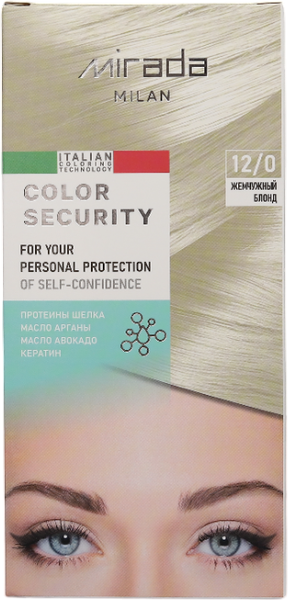 Изображение товара Крем-краска для волос Mirada Color security тон 12/0 Жемчужный блонд