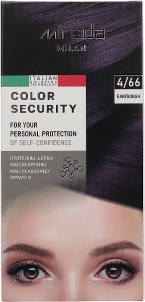Изображение товара Крем-краска для волос Mirada Color security тон 4/66 Баклажан