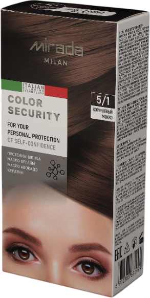 Изображение товара Крем-краска для волос Mirada Color security тон 5/1 Коричневый мокко
