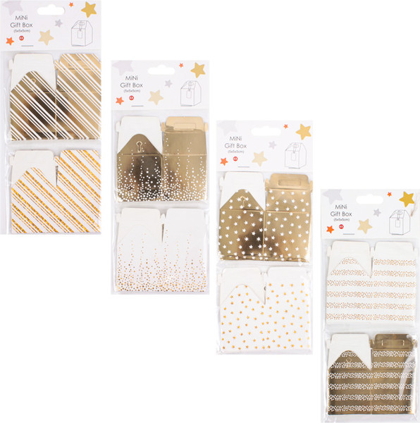 Изображение товара Набор коробок подарочных Darvish Mini 5x5x5 см / DV-14648-2 (4 шт, белый/золото)