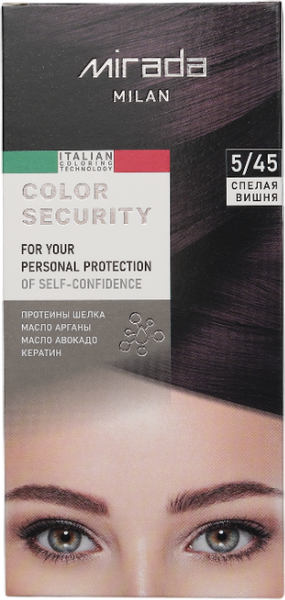 Изображение товара Крем-краска для волос Mirada Color security тон 5/45 Спелая вишня