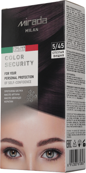Изображение товара Крем-краска для волос Mirada Color security тон 5/45 Спелая вишня