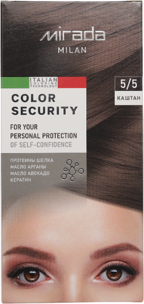 Изображение товара Крем-краска для волос Mirada Color security тон 5/5 Каштан