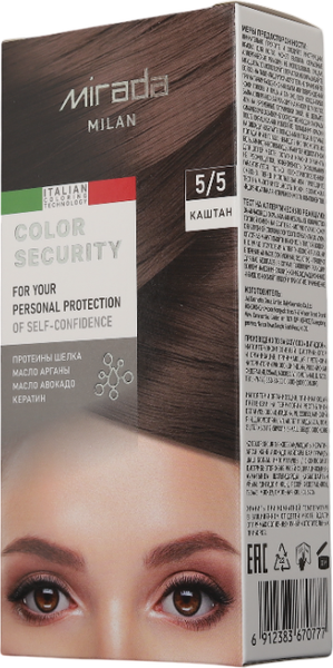 Изображение товара Крем-краска для волос Mirada Color security тон 5/5 Каштан