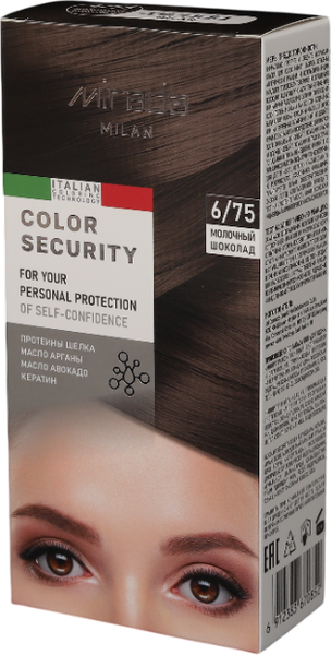 Изображение товара Крем-краска для волос Mirada Color security тон 6/75 Молочный шоколад