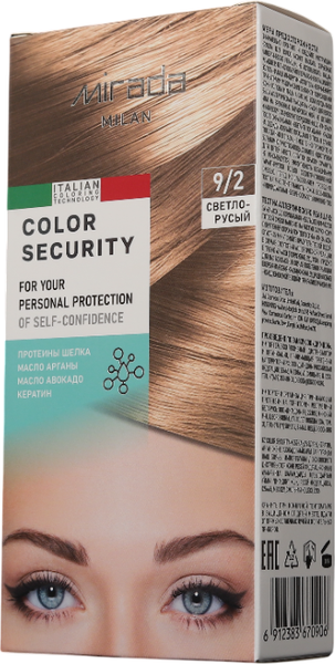 Изображение товара Крем-краска для волос Mirada Color security тон 9/2 Светло-русый
