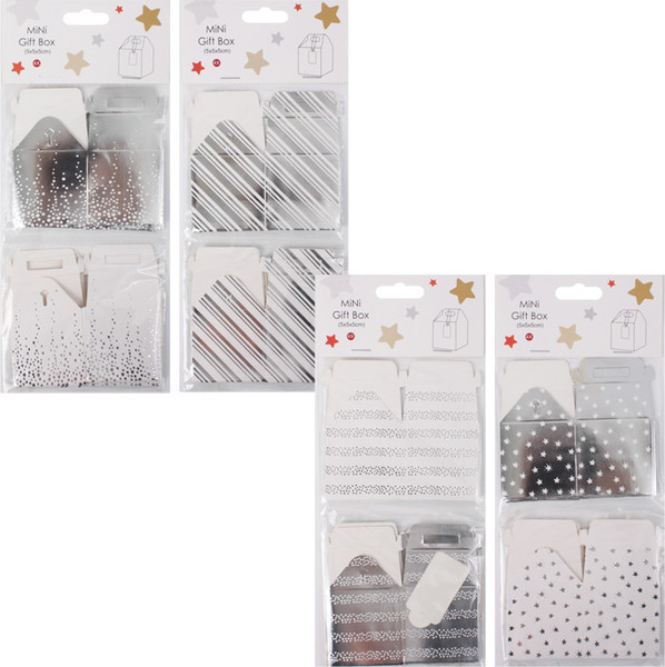 Изображение товара Набор коробок подарочных Darvish Mini 5x5x5 см / DV-14648-1 (4 шт, белый/серебро)