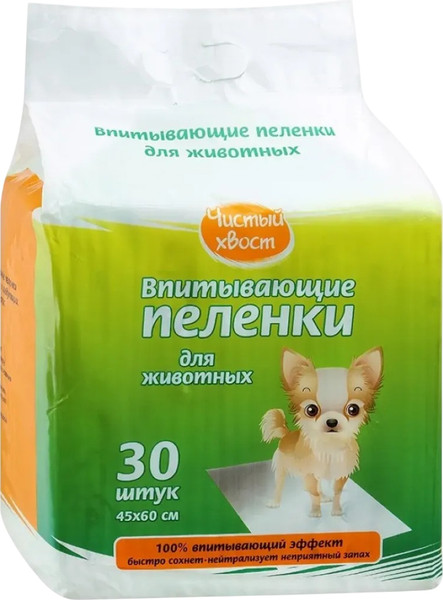 Изображение товара Одноразовая пеленка для животных Чистый хвост 60x40см / 89428 (30шт)