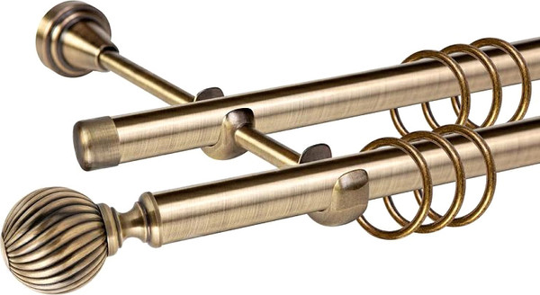 Изображение товара Карниз для штор АС ФОРОС Grace D19Г/19Г + наконечники Орион (2.4м, антик)