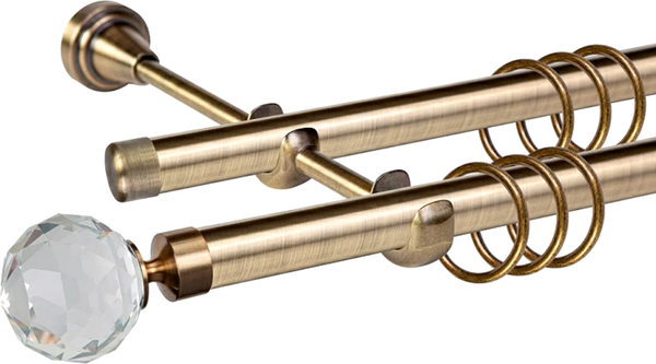 Изображение товара Карниз для штор АС ФОРОС Grace D19Г/19Г + наконечники Кристалл (3м, антик)
