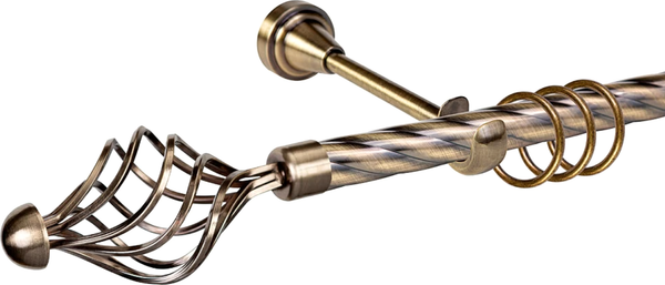 Изображение товара Карниз для штор АС ФОРОС Grace D19К + наконечники Ажур (3м, антик)