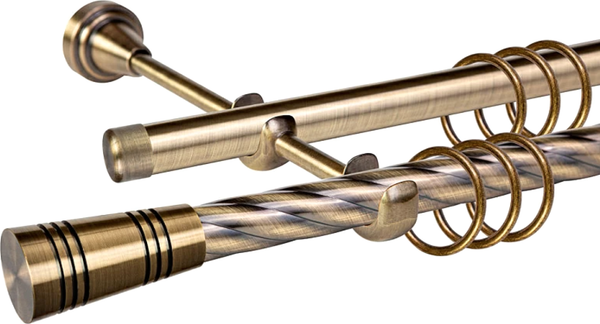 Изображение товара Карниз для штор АС ФОРОС Grace D19К/19Г + наконечники Савона (1.6м, антик)