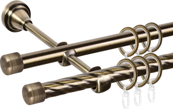Изображение товара Карниз для штор АС ФОРОС Grace D19К/19Г + заглушка (1.6м, антик)