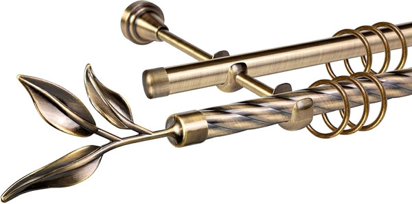 Изображение товара Карниз для штор АС ФОРОС Grace D19К/19Г + наконечники Лавр (1.6м, антик)