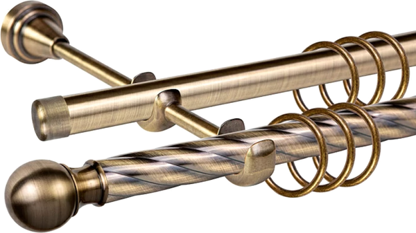 Изображение товара Карниз для штор АС ФОРОС Grace D19К/19Г + наконечники Шар Стюард (2м, антик)