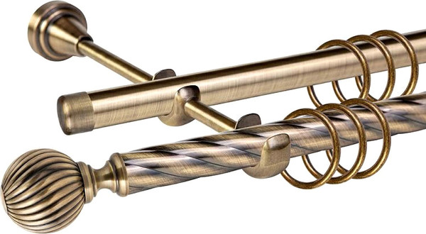 Изображение товара Карниз для штор АС ФОРОС Grace D19К/19Г + наконечники Орион (2м, антик)
