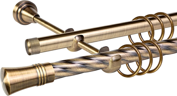 Изображение товара Карниз для штор АС ФОРОС Grace D19К/19Г + наконечники Арига (2.4м, антик)