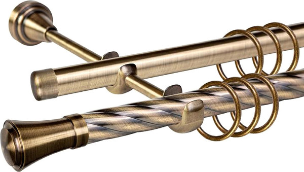 Изображение товара Карниз для штор АС ФОРОС Grace D19К/19Г + наконечники Анкона (3м, антик)