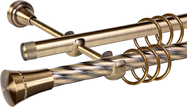 Изображение товара Карниз для штор АС ФОРОС Grace D19К/19Г + наконечники Астурия (3м, антик)