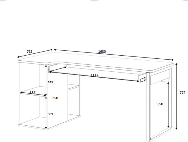 Изображение товара Письменный стол Involux Sale 5099 левый (белый премиум/дуб натюрель/металл черный)
