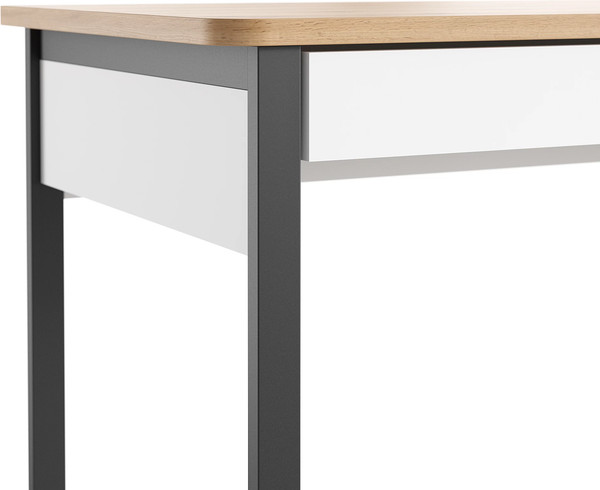 Изображение товара Письменный стол Involux Sale 5099 левый (белый премиум/дуб натюрель/металл черный)
