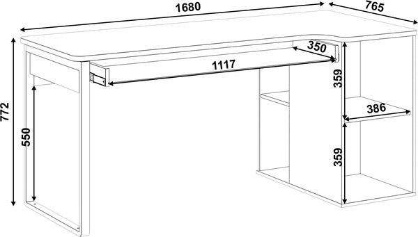 Изображение товара Письменный стол Involux Sale 5099 правый (белый премиум/дуб натюрель/металл черный)