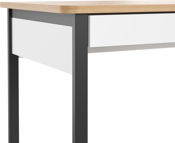 Изображение товара Письменный стол Involux Sale 5103 левый (белый премиум/дуб натюрель/металл черный)
