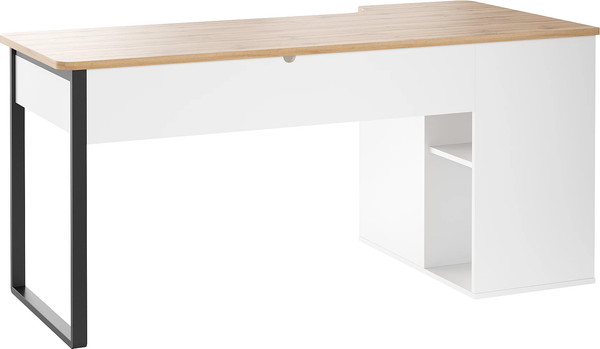 Изображение товара Письменный стол Involux Sale 5103 левый (белый премиум/дуб натюрель/металл черный)