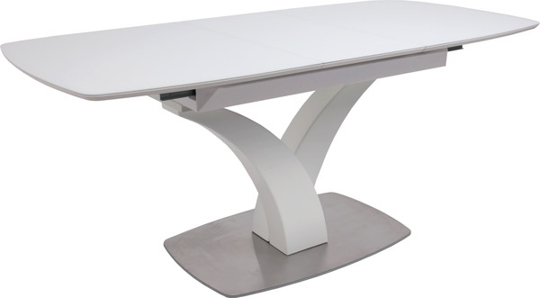 Изображение товара Обеденный стол Аврора Нотр дам Moderne Optiwhite 140-180x85 (белый/белый муар)