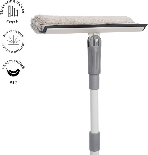 Изображение товара Швабра для мытья окон HomeQueen c шубкой поворотная / 77302