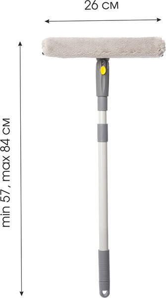 Изображение товара Швабра для мытья окон HomeQueen c шубкой поворотная / 77302