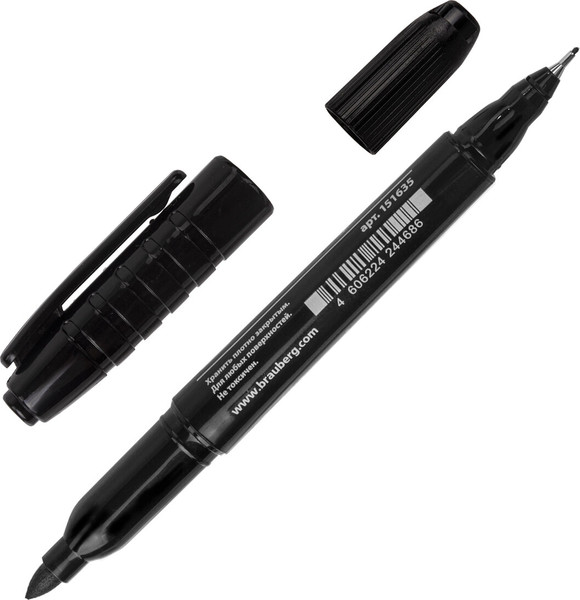 Изображение товара Маркер перманентный Brauberg Double / 151635 (черный)