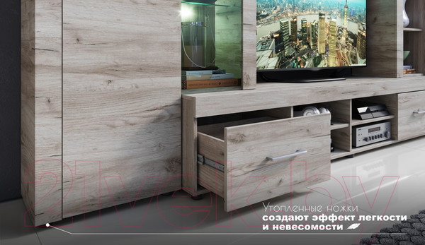 Изображение товара Стенка Империал Джерси (дуб крафт/серый)