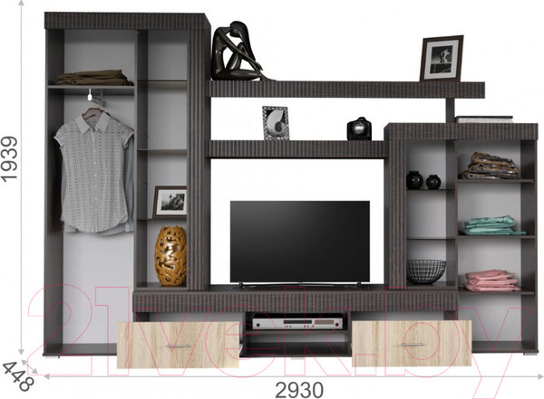 Изображение товара Стенка Империал Марк (венге/дуб сонома)