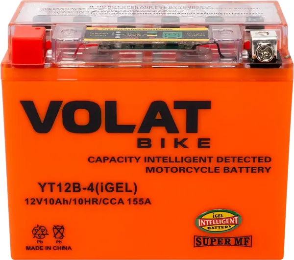Изображение товара Мотоаккумулятор VOLAT YT12B-4 iGEL L+ (10 А/ч)