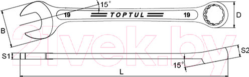 Изображение товара Гаечный ключ Toptul AAEX1616