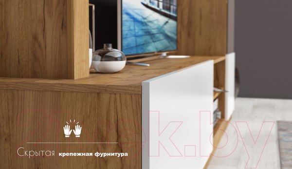Изображение товара Стенка Империал Флекс (дуб крафт золотой/белый)